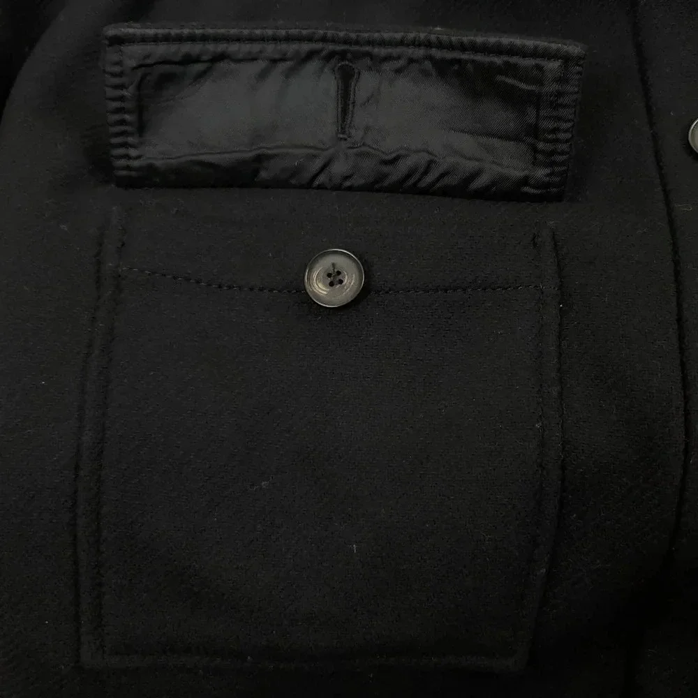 Zara Manteco Wool Black Oversized Shacket Size L